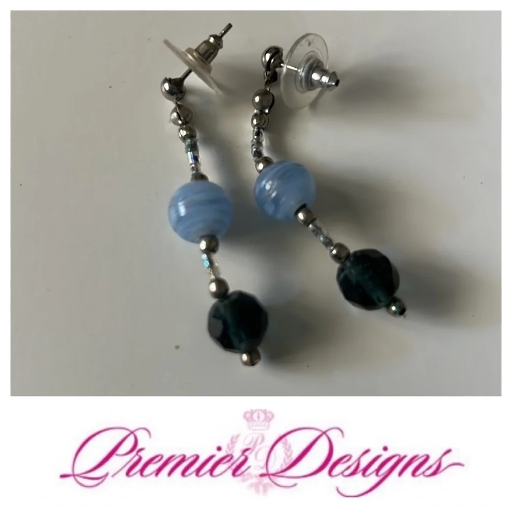 Blue Necklace, Bracelet & Earrings Set